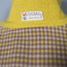Load image into Gallery viewer, 70s WETHERALL REVERSIBLE WOOL CAPE IN PLAID AND BOLD YELLOW - S-M