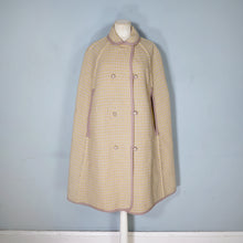 Load image into Gallery viewer, 70s WETHERALL REVERSIBLE WOOL CAPE IN PLAID AND BOLD YELLOW - S-M
