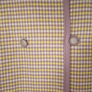 70s WETHERALL REVERSIBLE WOOL CAPE IN PLAID AND BOLD YELLOW - S-M