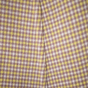 70s WETHERALL REVERSIBLE WOOL CAPE IN PLAID AND BOLD YELLOW - S-M