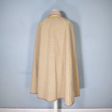 Load image into Gallery viewer, 70s WETHERALL REVERSIBLE WOOL CAPE IN PLAID AND BOLD YELLOW - S-M
