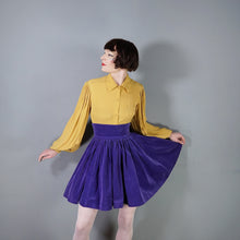 Load image into Gallery viewer, 80s BETSEY JOHNSON PUNK LABEL VIOLET VELVET FLIPPY SKATER SKIRT - S