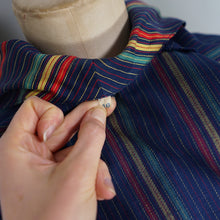 Load image into Gallery viewer, 50s COLOURFUL RAINBOW STRIPE FITTED LADIES WAISTCOAT  SHIRT - S-M