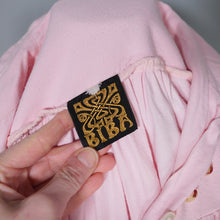 Load image into Gallery viewer, 70s PASTEL PINK BIBA HIGH NECK BALLOON SLEEVE MAXI DRESS - XS-S