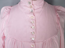 Load image into Gallery viewer, 70s PASTEL PINK BIBA HIGH NECK BALLOON SLEEVE MAXI DRESS - XS-S