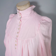 Load image into Gallery viewer, 70s PASTEL PINK BIBA HIGH NECK BALLOON SLEEVE MAXI DRESS - XS-S