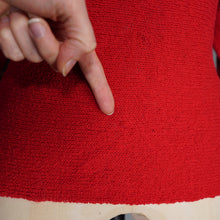 Load image into Gallery viewer, 40s &quot;LASS OF SCOTLAND&quot; HANDLOOMED RED BOUCLE WOOL KNIT JUMPER TOP - S