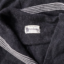 Load image into Gallery viewer, 50s 60s DRUMLANRIG GREY PURE CASHMERE CARDIGAN WITH STRIPE COLLAR - S-M