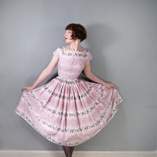 Load image into Gallery viewer, 50s SPECTACULAR PINK HORROCKSES FULL SKIRTED ROSE PRINT DRESS - XS-S