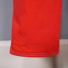 Load image into Gallery viewer, 50s 60s HIGH WAISTED BRIGHT BOLD RED CROPPED LEG DENIM JEANS - 26&quot;