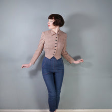 Load image into Gallery viewer, 50s NARDIS OF DALLAS ORANGE CHECK CROPPED LIGHTWEIGHT WOOL JACKET - S
