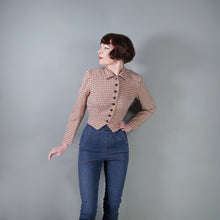Load image into Gallery viewer, 50s NARDIS OF DALLAS ORANGE CHECK CROPPED LIGHTWEIGHT WOOL JACKET - S