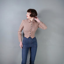 Load image into Gallery viewer, 50s NARDIS OF DALLAS ORANGE CHECK CROPPED LIGHTWEIGHT WOOL JACKET - S