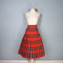 Load image into Gallery viewer, 70s THE SCOTCH HOUSE REVERSIBLE TARTAN RED AND GREEN PLEATED WOOL SKIRT - 27"
