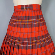 Load image into Gallery viewer, 70s THE SCOTCH HOUSE REVERSIBLE TARTAN RED AND GREEN PLEATED WOOL SKIRT - 27"