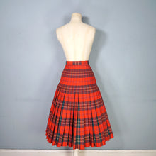 Load image into Gallery viewer, 70s THE SCOTCH HOUSE REVERSIBLE TARTAN RED AND GREEN PLEATED WOOL SKIRT - 27"