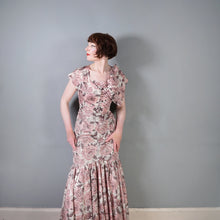 Load image into Gallery viewer, 50s 60s CHAFIL PINK DEWDROP ROSE PRINT PARTY DRESS AND BOLERO -