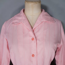 Load image into Gallery viewer, 60s KAYSTYLE PINK STRIPE SLEEVED SHIRT DRESS WITH BOW - XS