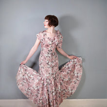 Load image into Gallery viewer, 50s 60s CHAFIL PINK DEWDROP ROSE PRINT PARTY DRESS AND BOLERO -