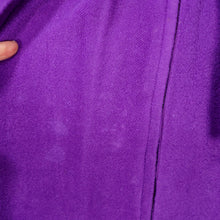 Load image into Gallery viewer, 40s WARM FLANNEL PURPLE AND GREY ART DECO HOUSE GOWN / ROBE DRESS - S