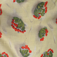 Load image into Gallery viewer, 50s PALE YELLOW CACTUS PRINT LIGHT COTTON DAY DRESS - S