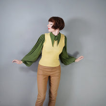 Load image into Gallery viewer, VINTAGE HANDKNITTED BRIGHT YELLOW WOOL TANK TOP / SLEEVELESS JUMPER - S