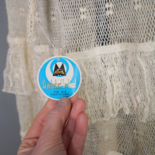 Load image into Gallery viewer, 70s LIM'S CROCHET BOHEMIAN WHITE LACE SEE THROUGH CAPE NECK FESTIVAL DRESS - M