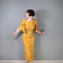 Load image into Gallery viewer, 30s GOLDENROD YELLOW BIAS CUT MAXI DRESS WITH PLEATING AND BELT - S