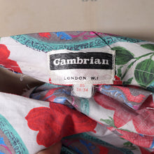 Load image into Gallery viewer, 50s &quot;CAMBRIAN&quot; RED ROSE AND DRAGON CREST COTTON DAY DRESS - S