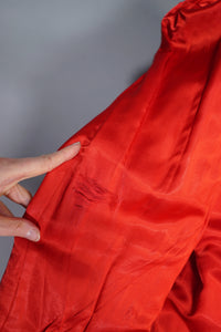 50s TRYLON RED SHORT OPEN CUT SWING WOOL JACKET - M