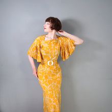 Load image into Gallery viewer, 30s GOLDENROD YELLOW BIAS CUT MAXI DRESS WITH PLEATING AND BELT - S