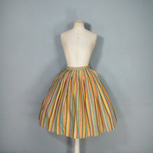Load image into Gallery viewer, 50s 60s RENE RICKY COLOURFUL YELLOW STRIPE FULL SKIRT - 27"