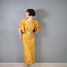 Load image into Gallery viewer, 30s GOLDENROD YELLOW BIAS CUT MAXI DRESS WITH PLEATING AND BELT - S