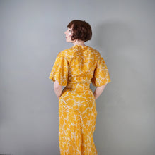 Load image into Gallery viewer, 30s GOLDENROD YELLOW BIAS CUT MAXI DRESS WITH PLEATING AND BELT - S