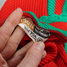 Load image into Gallery viewer, 70s BRIGHT RED AND GREEN CROPPED AUSTRIAN FOLK CARDIGAN - S