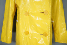 Load image into Gallery viewer, 60s DANNIMAC BOLD FUTURISTIC YELLOW PATENT RAIN COAT - M
