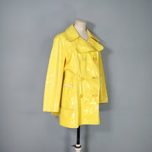 Load image into Gallery viewer, 60s DANNIMAC BOLD FUTURISTIC YELLOW PATENT RAIN COAT - M
