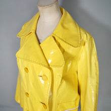 Load image into Gallery viewer, 60s DANNIMAC BOLD FUTURISTIC YELLOW PATENT RAIN COAT - M