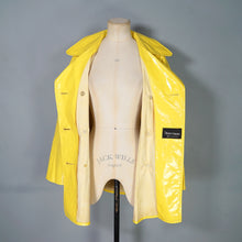 Load image into Gallery viewer, 60s DANNIMAC BOLD FUTURISTIC YELLOW PATENT RAIN COAT - M