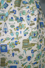 Load image into Gallery viewer, 50s 60s NOVELTY KITCHEN LARDER PRINT SHIRT DRESS WITH BELT - S