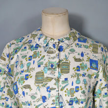 Load image into Gallery viewer, 50s 60s NOVELTY KITCHEN LARDER PRINT SHIRT DRESS WITH BELT - S