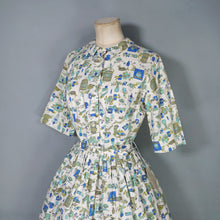 Load image into Gallery viewer, 50s 60s NOVELTY KITCHEN LARDER PRINT SHIRT DRESS WITH BELT - S