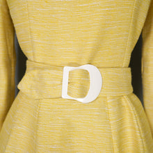 Load image into Gallery viewer, HANDMADE 60s LONG SLEEVED YELLOW MIDI SHIFT DRESS - S-M