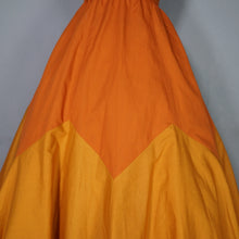 Load image into Gallery viewer, 70s JOHN MARKS RUST AND ORANGE FULL SKIRTED HALTER DRESS - XS-S