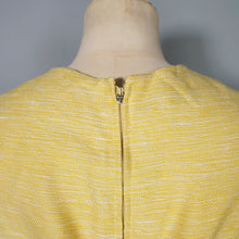 Load image into Gallery viewer, HANDMADE 60s LONG SLEEVED YELLOW MIDI SHIFT DRESS - S-M
