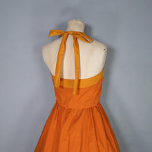 Load image into Gallery viewer, 70s JOHN MARKS RUST AND ORANGE FULL SKIRTED HALTER DRESS - XS-S