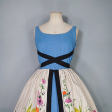 Load image into Gallery viewer, 60s &quot;TABAK&quot; FLORAL HARVEST PRINT THICK COTTON DRESS WITH WRAP AROUND STRAPS - S
