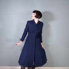 Load image into Gallery viewer, 40s / 50s VERNER VOGUE NAVY BLUE SLIM FITTING FIT AND FLARE COAT - XS