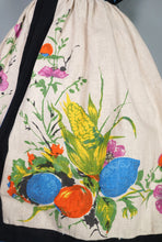 Load image into Gallery viewer, 60s &quot;TABAK&quot; FLORAL HARVEST PRINT THICK COTTON DRESS WITH WRAP AROUND STRAPS - S