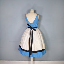 Load image into Gallery viewer, 60s &quot;TABAK&quot; FLORAL HARVEST PRINT THICK COTTON DRESS WITH WRAP AROUND STRAPS - S